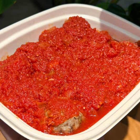 Grass-fed Meatballs in Grandma's Sauce