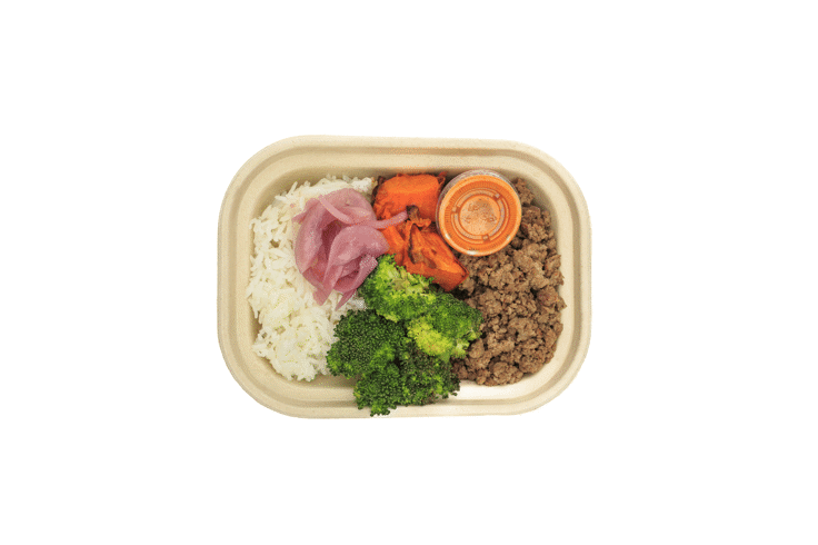 Taco Bowl: Grass-Fed Beef with White Rice & Farm Veggies