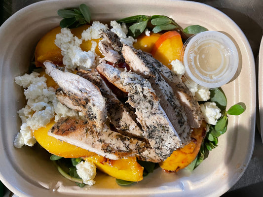 Grilled Chicken and Peach Ricotta Salad